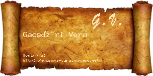 Gacsári Vera névjegykártya